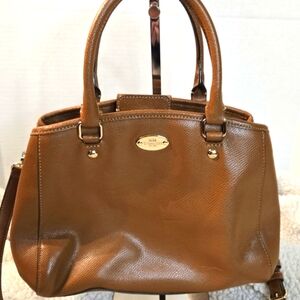 Coach 2Way Satchel Crossbody Bag in Saddle Brown Leather F34835